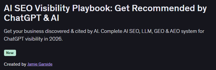 Jamie Garside – AI SEO Visibility Playbook – Get Recommended by ChatGPT & AI Free Download